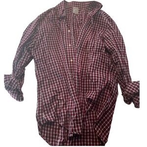 Brooks‎ Brothers Regent Mens L Red White Checkered Long Sleeve Button Down Shirt